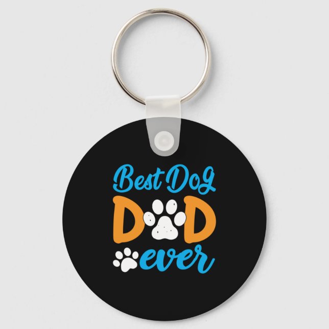 Grandfather Gift | Best Dog Dad Ever Key Ring (Front)