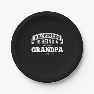 Grandfather Gift   Happiness Is Being A Grandpa Paper Plate