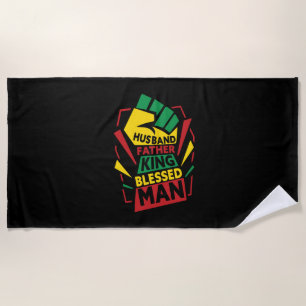 Grandfather Gift Husband Father And King Beach Towel