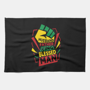 Grandfather Gift Husband Father And King Tea Towel