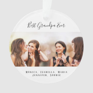 Grandfather grandkids photo ornament