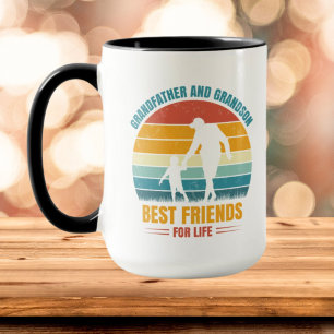Grandfather Grandson best Friends add message Mug