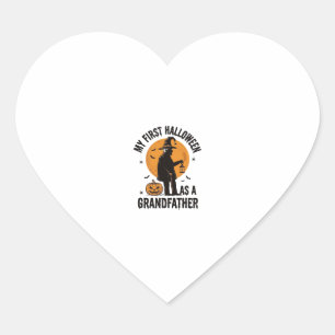 Grandfather Halloween Shirt First Spooky Grandpa_1 Heart Sticker