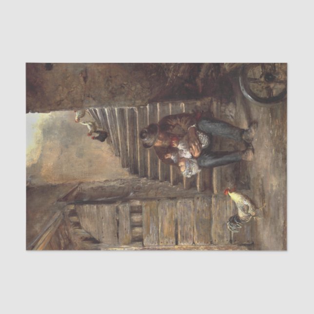 Grandfather Looking After His Grandson Tissue Paper (Front)