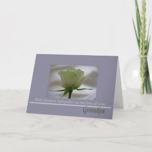 Grandfather loss Rose sympathy Card