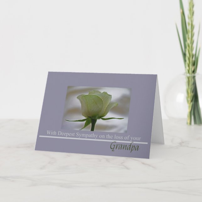 Grandfather loss Rose sympathy Card (Front)