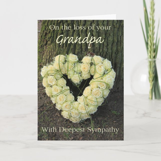 Grandfather loss Rose sympathy Card (Front)