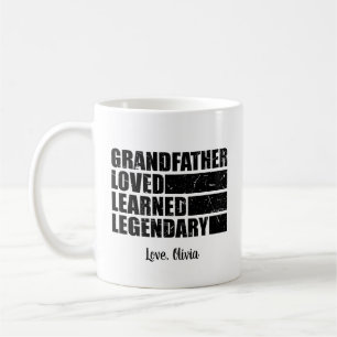 Grandfather Loved Learned Legendary Personalised Coffee Mug