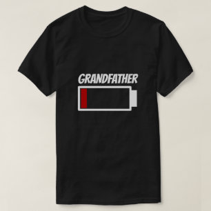Grandfather Low Battery Power Energy Humour T-Shirt