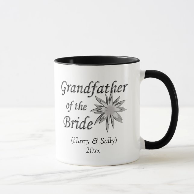 Grandfather of the Bride Names Date Mug (Right)