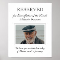 Grandfather of the Bride Photo Memorial Wedding