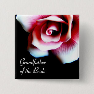 Grandfather of the Bride Pink Rose I.D. Button