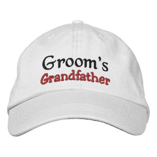 GRANDFATHER of the GROOM Custom Name WHITE A07C7E Embroidered Hat