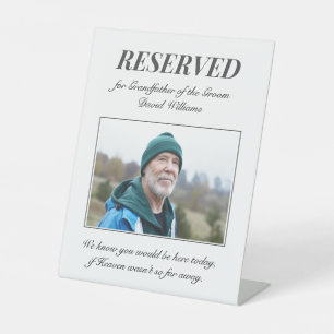 Grandfather of the Groom Memorial Photo Wedding Pedestal Sign