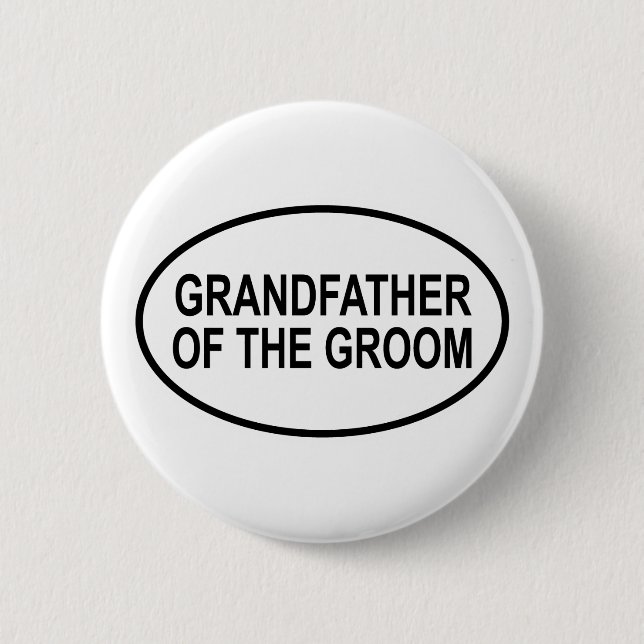Grandfather of the Groom Wedding Oval 6 Cm Round Badge (Front)