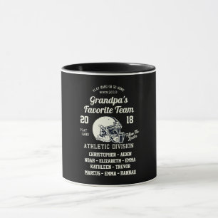 Grandfather or Grandpa Football Sports Monogram Mug
