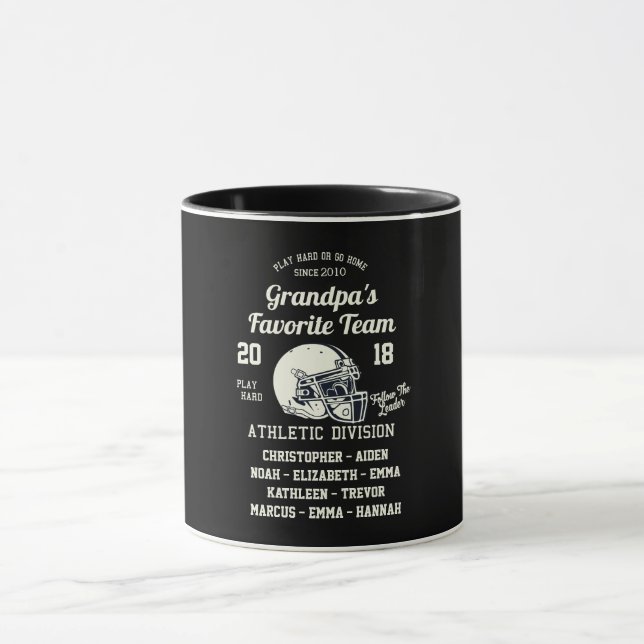 Grandfather or Grandpa Football Sports Monogram Mug (Center)