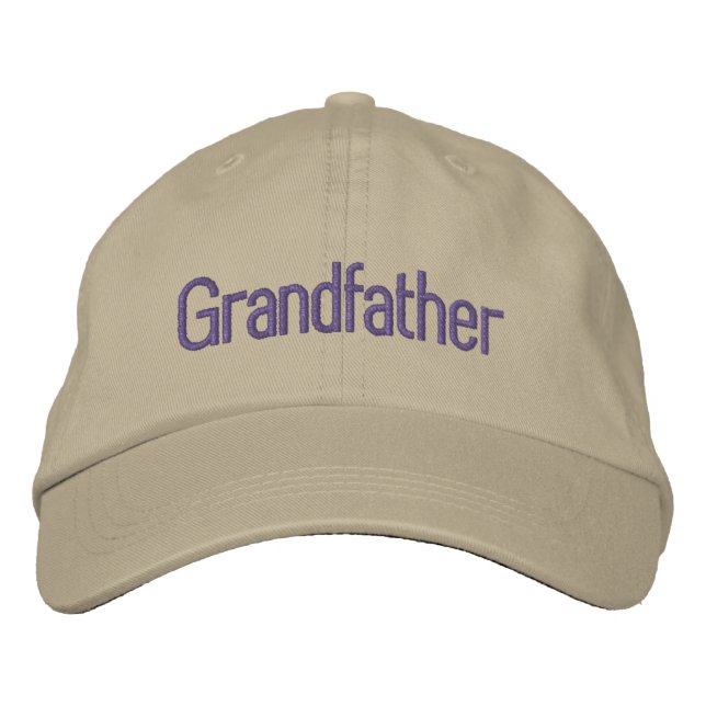 Grandfather Personalised Embroidered Baseball Cap (Front)
