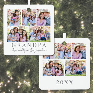 Grandfather Photo Christmas Metal Tree Decoration