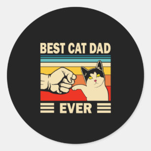 Grandfather Quotes   Best Cat Dad Ever Classic Round Sticker