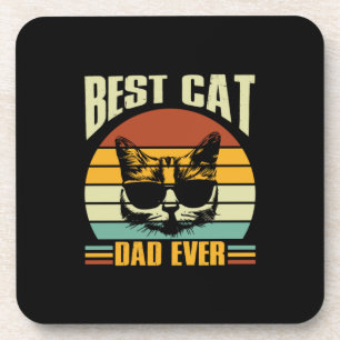 Grandfather Quotes   Best Cat Dad Ever Coaster