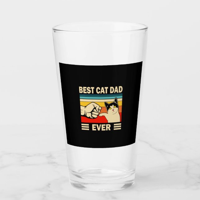 Grandfather Quotes | Best Cat Dad Ever Glass (Front)
