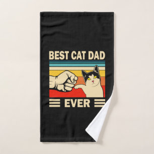Grandfather Quotes Best Cat Dad Ever Hand Towel