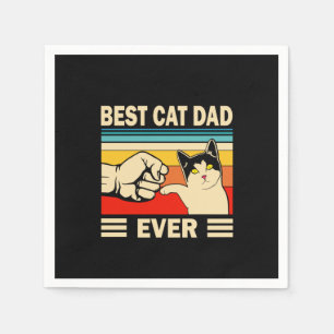 Grandfather Quotes Best Cat Dad Ever Napkin