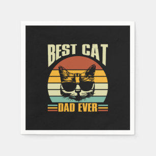 Grandfather Quotes   Best Cat Dad Ever Napkin