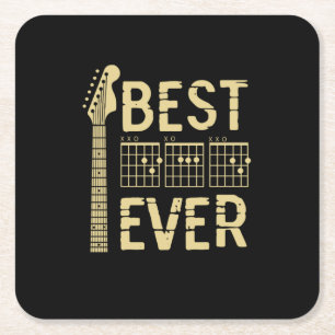 Grandfather Quotes   Best Dad Guitar Ever Square Paper Coaster