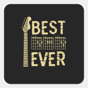 Grandfather Quotes   Best Dad Guitar Ever Square Sticker