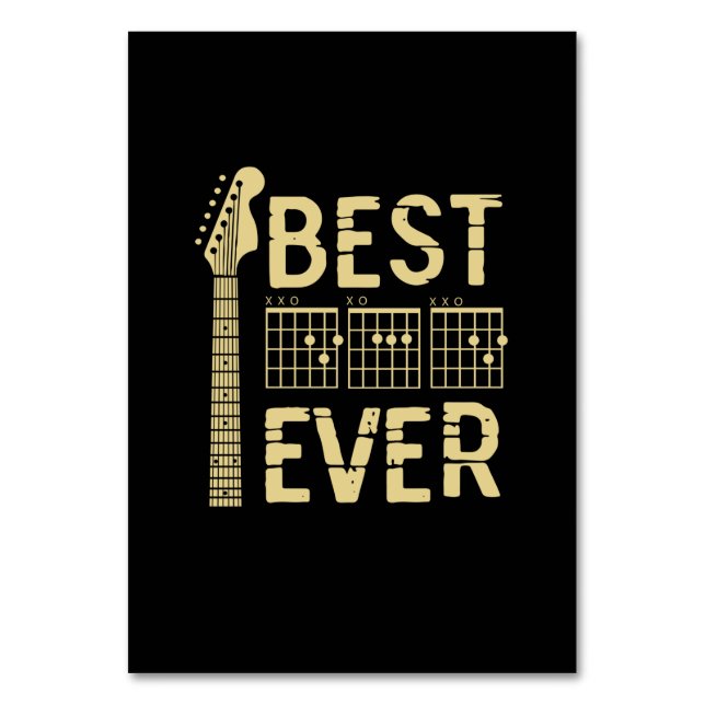 Grandfather Quotes | Best Dad Guitar Ever Table Number (Front)