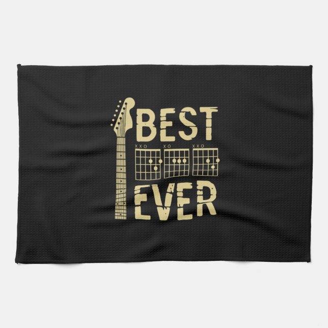 Grandfather Quotes | Best Dad Guitar Ever Tea Towel (Horizontal)