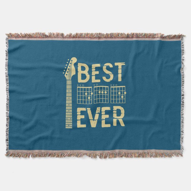 Grandfather Quotes | Best Dad Guitar Ever Throw Blanket (Front)