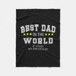 Grandfather Quotes Best Dad In The World Fleece Blanket