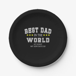 Grandfather Quotes Best Dad In The World Paper Plate