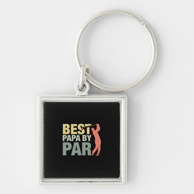 Grandfather Quotes | Best Papa By Par Golf Key Ring (Front)