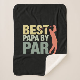 Grandfather Quotes Best Papa By Par Golf Sherpa Blanket