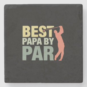 Grandfather Quotes   Best Papa By Par Golf Stone Coaster
