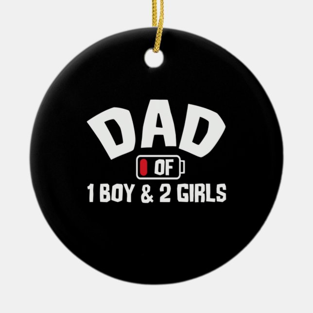 Grandfather Quotes | Dad Of One Boy Ceramic Tree Decoration (Front)