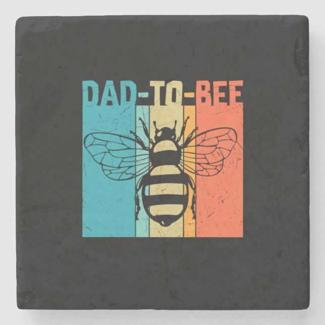 Grandfather Quotes | Dad To Bee Stone Coaster (Front)