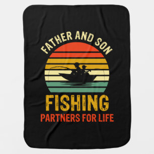 Grandfather Quotes Father And Son Fishing Partner Baby Blanket