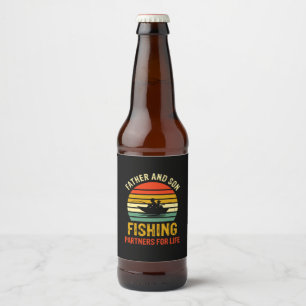 Grandfather Quotes Father And Son Fishing Partner Beer Bottle Label
