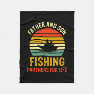Grandfather Quotes Father And Son Fishing Partner Fleece Blanket