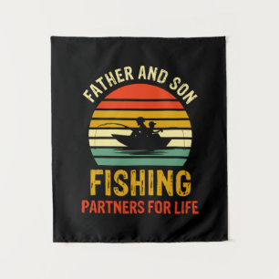 Grandfather Quotes Father And Son Fishing Partner Tapestry