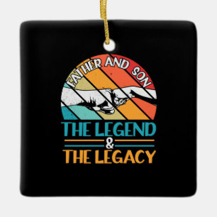 Grandfather Quotes Father And Son The Legend Ceramic Ornament
