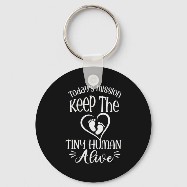Grandfather Quotes | Keep The Tiny Human Alive Key Ring (Front)