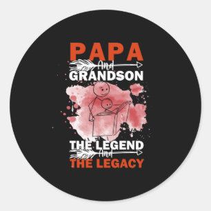 Grandfather Quotes Papa And Grandson Classic Round Sticker