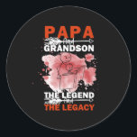 Grandfather Quotes | Papa And Grandson Classic Round Sticker<br><div class="desc">Grandfather Quotes | Papa And Grandson</div>