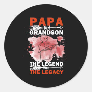 Grandfather Quotes   Papa And Grandson Classic Round Sticker